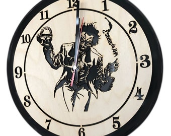 Bob Marley Natural Eco wooden Craft Art WALL CLOCK VINYL Record
