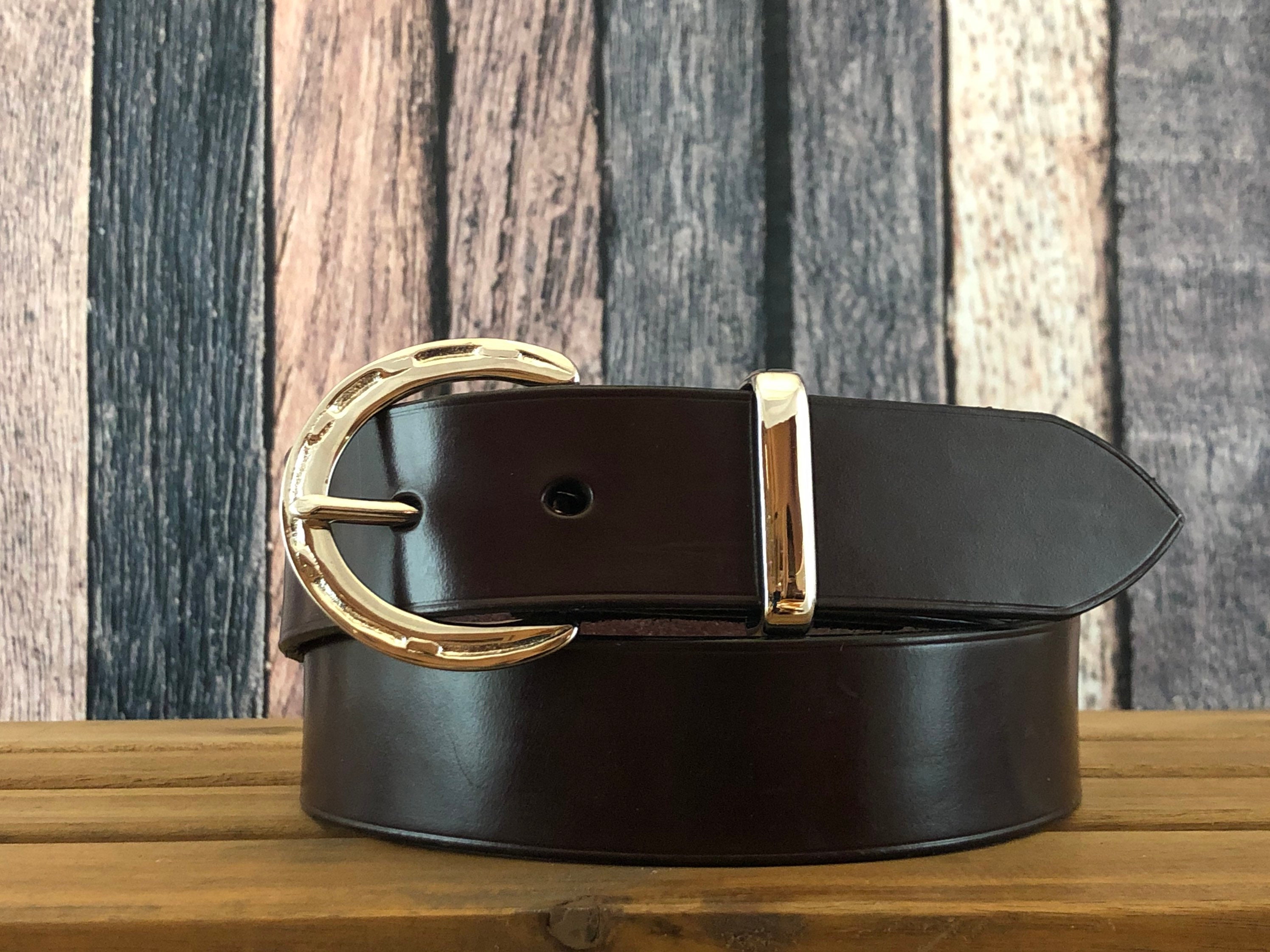 Traditional Leather Belt Ft. Silver Horseshoe Buckle and  display picture 1
