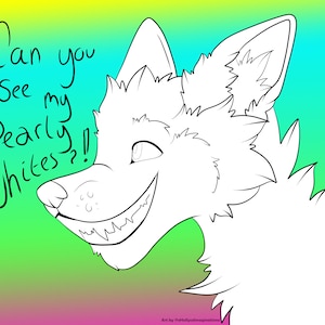 Pearly Whites Fursona Lineart Base #Furry