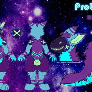 Juno the Protogen - SFW Ref Sheet by RaealTheProtogen -- Fur