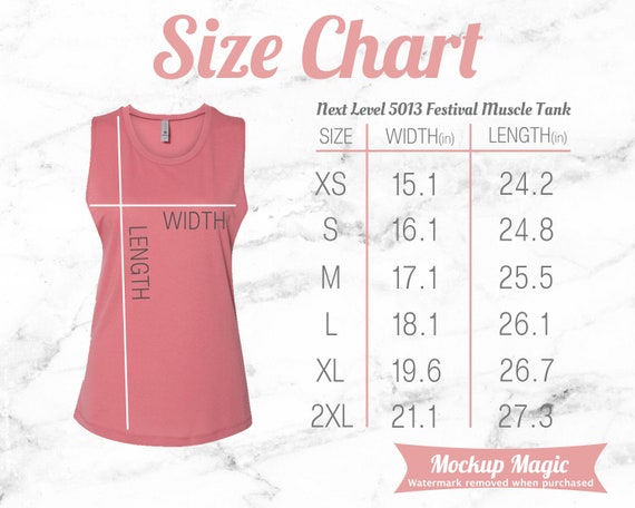 Next Level Tank Size Chart