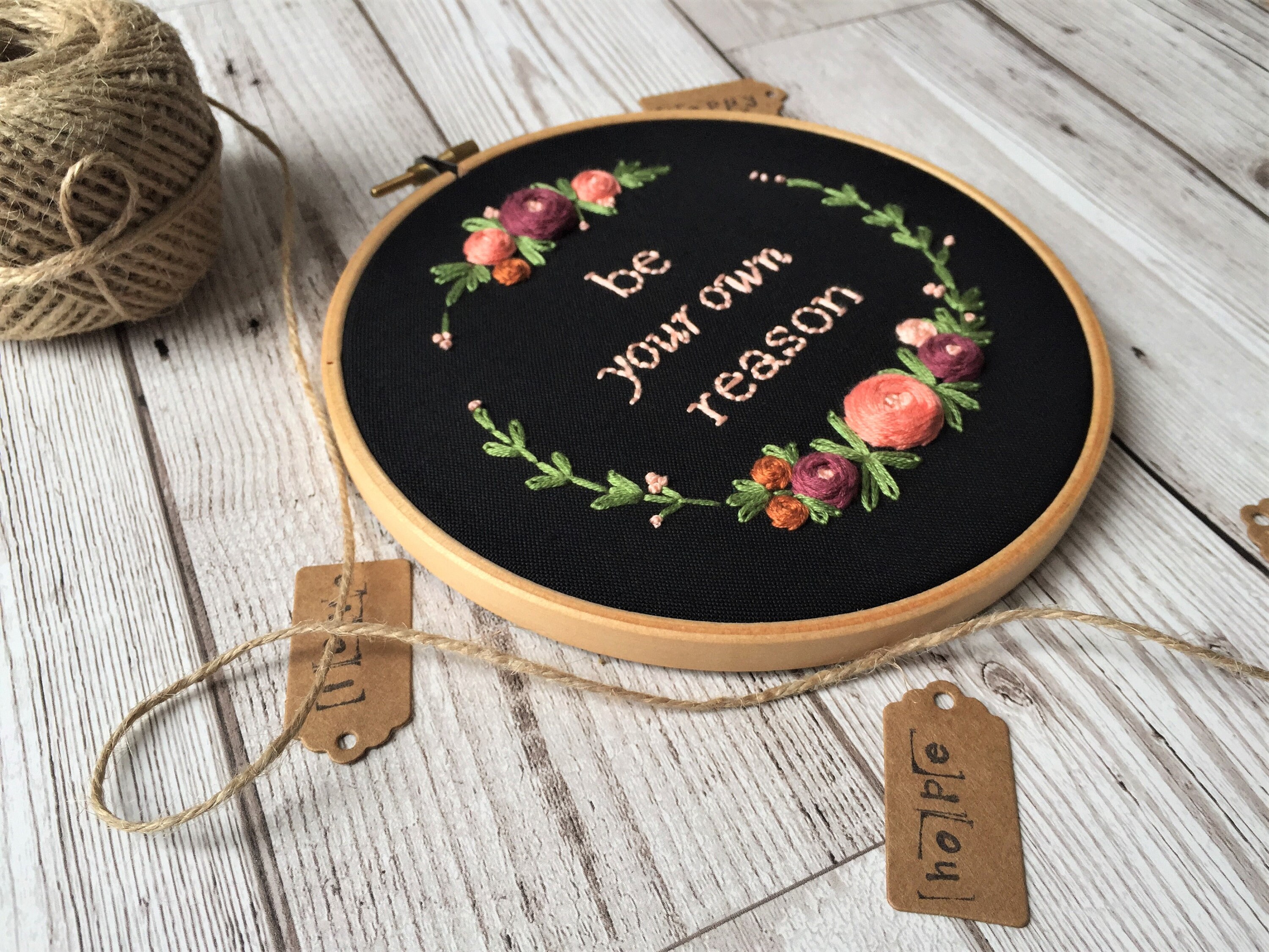 Art & Collectibles wall art gift 6 inch embroidery hoop floral home