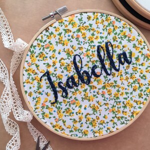 Custom Name Embroidery, Personalized Gift, Embroidery Hoop Art, Baby Room Decor, Nursery Art, Baby Shower Gift, Broderie, Hand Embroidery image 5