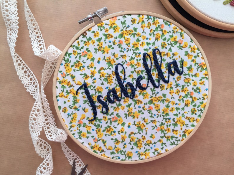 Custom Name Embroidery, Personalized Gift, Embroidery Hoop Art, Baby Room Decor, Nursery Art, Baby Shower Gift, Broderie, Hand Embroidery image 5