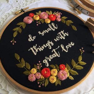 Hoop Art, Floral Embroidery, Personalized Gift, Broderie, Hand Embroidery, Birthday Gift, Wall Hanging Sign, Embroidery Hoop Art, Home Decor image 2