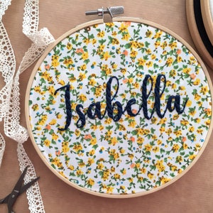 Custom Name Embroidery, Personalized Gift, Embroidery Hoop Art, Baby Room Decor, Nursery Art, Baby Shower Gift, Broderie, Hand Embroidery image 4