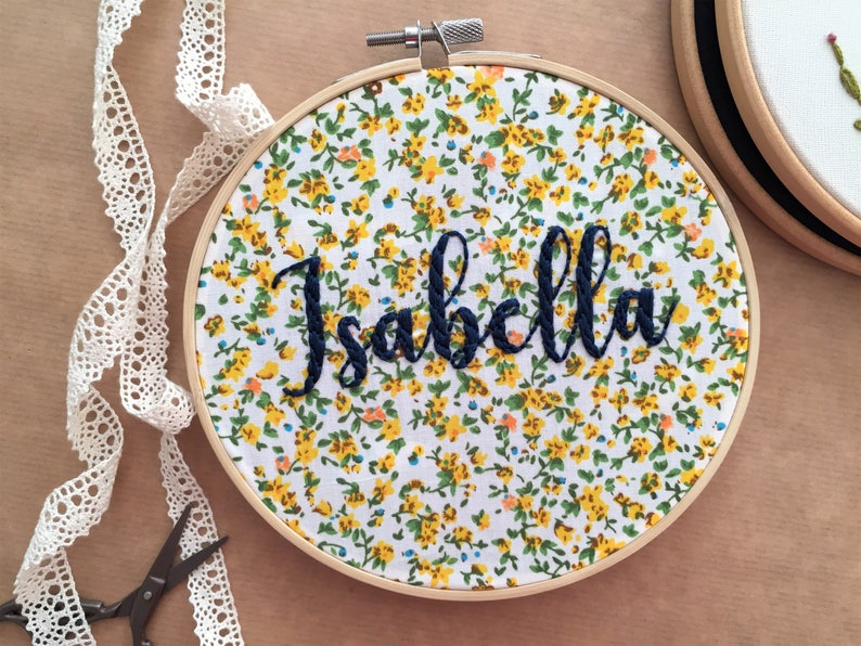 Custom Name Embroidery, Personalized Gift, Embroidery Hoop Art, Baby Room Decor, Nursery Art, Baby Shower Gift, Broderie, Hand Embroidery image 4