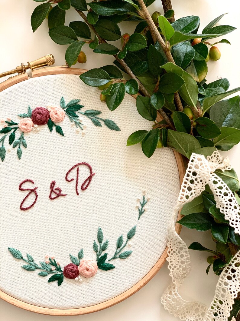 Personalized Wedding Embroidery Engagement Gift Embroidery Etsy