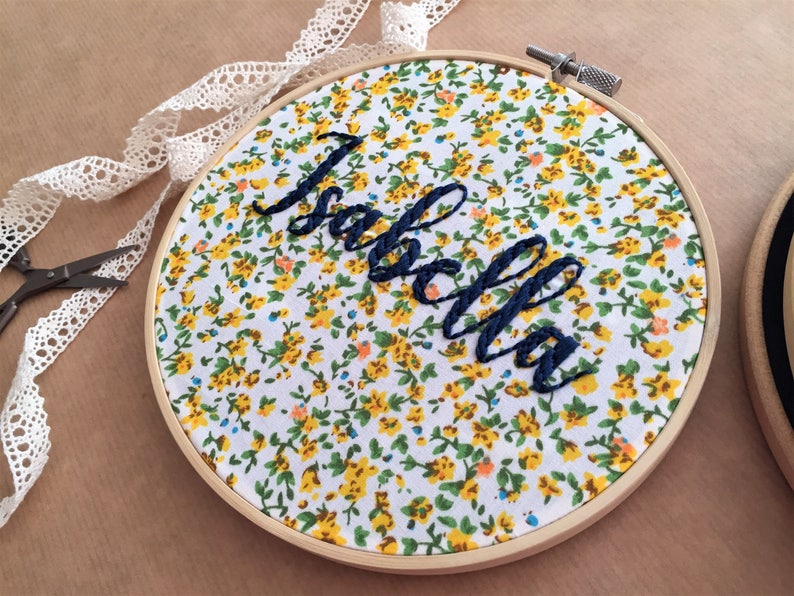 Custom Name Embroidery, Personalized Gift, Embroidery Hoop Art, Baby Room Decor, Nursery Art, Baby Shower Gift, Broderie, Hand Embroidery image 6