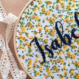 Custom Name Embroidery, Personalized Gift, Embroidery Hoop Art, Baby Room Decor, Nursery Art, Baby Shower Gift, Broderie, Hand Embroidery image 8