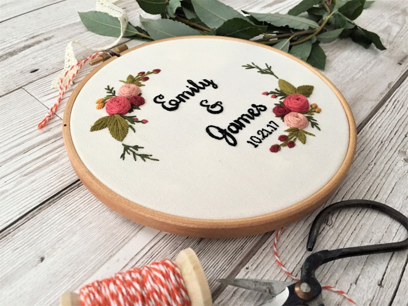 Wedding Embroidery Hoop Broderie Embroidery Hoop Art Etsy