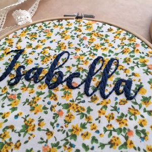 Custom Name Embroidery, Personalized Gift, Embroidery Hoop Art, Baby Room Decor, Nursery Art, Baby Shower Gift, Broderie, Hand Embroidery image 3