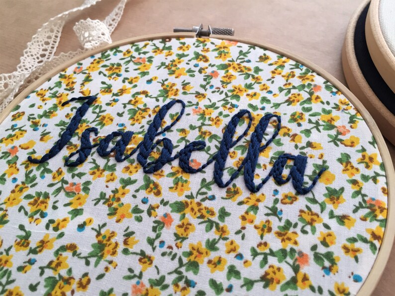 Custom Name Embroidery, Personalized Gift, Embroidery Hoop Art, Baby Room Decor, Nursery Art, Baby Shower Gift, Broderie, Hand Embroidery image 3
