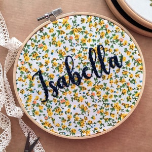 Custom Name Embroidery, Personalized Gift, Embroidery Hoop Art, Baby Room Decor, Nursery Art, Baby Shower Gift, Broderie, Hand Embroidery image 7