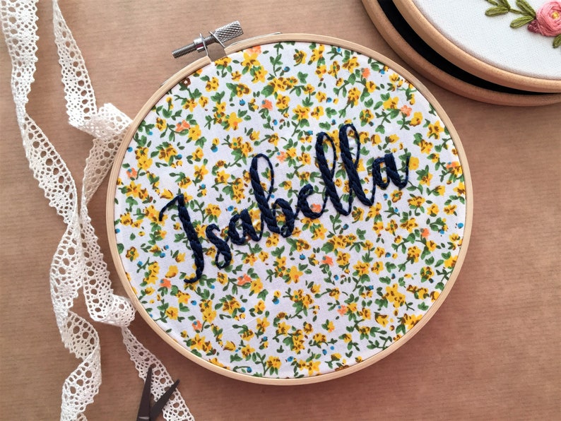 Custom Name Embroidery, Personalized Gift, Embroidery Hoop Art, Baby Room Decor, Nursery Art, Baby Shower Gift, Broderie, Hand Embroidery image 7