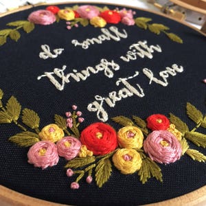 Hoop Art, Floral Embroidery, Personalized Gift, Broderie, Hand Embroidery, Birthday Gift, Wall Hanging Sign, Embroidery Hoop Art, Home Decor image 3