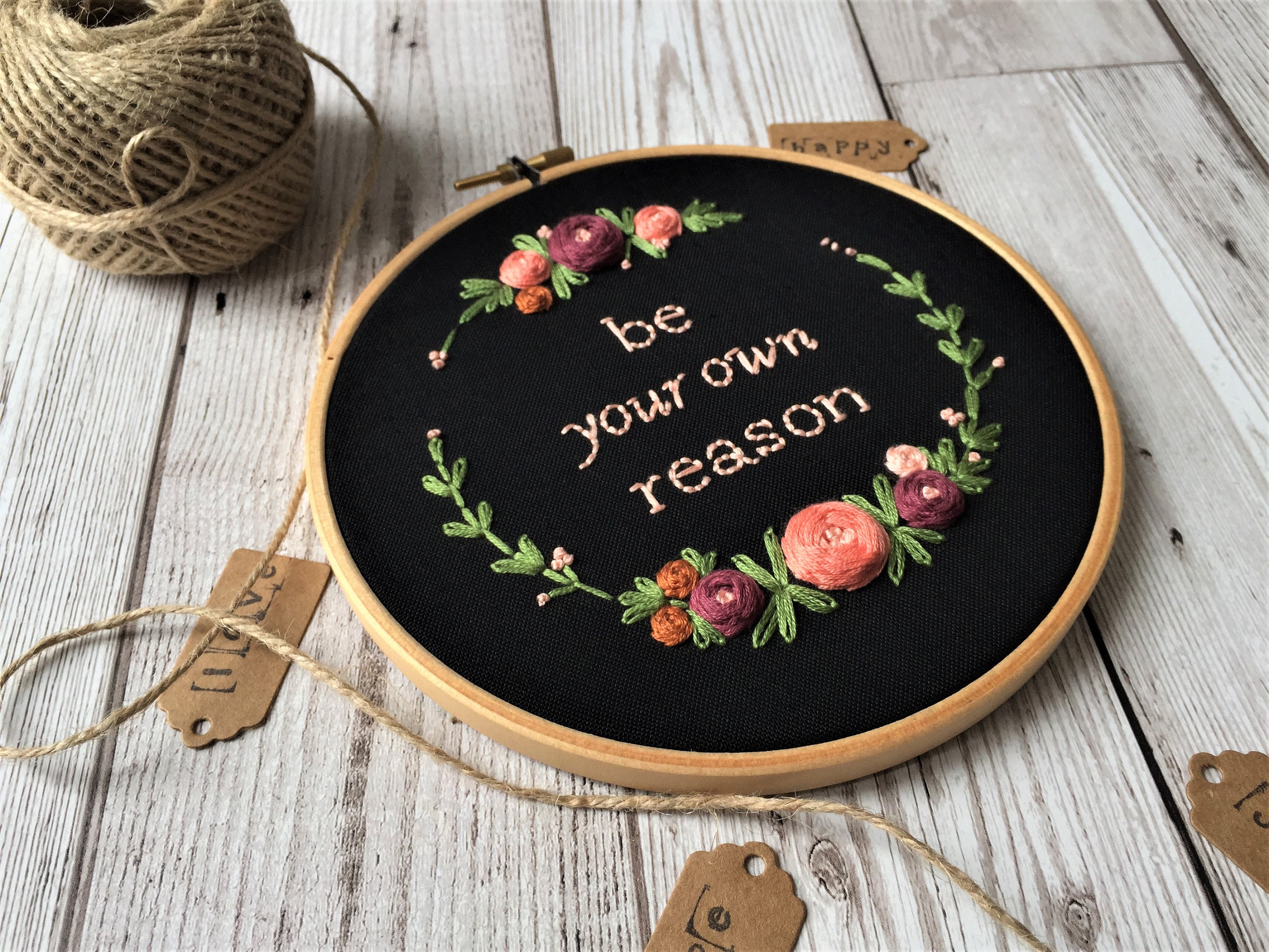 Art & Collectibles wall art gift 6 inch embroidery hoop floral home