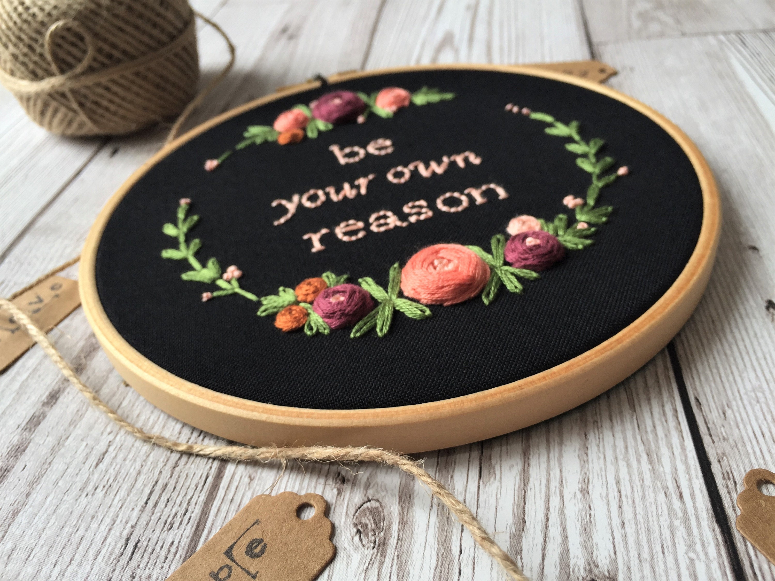 Art & Collectibles wall art gift 6 inch embroidery hoop floral home ...
