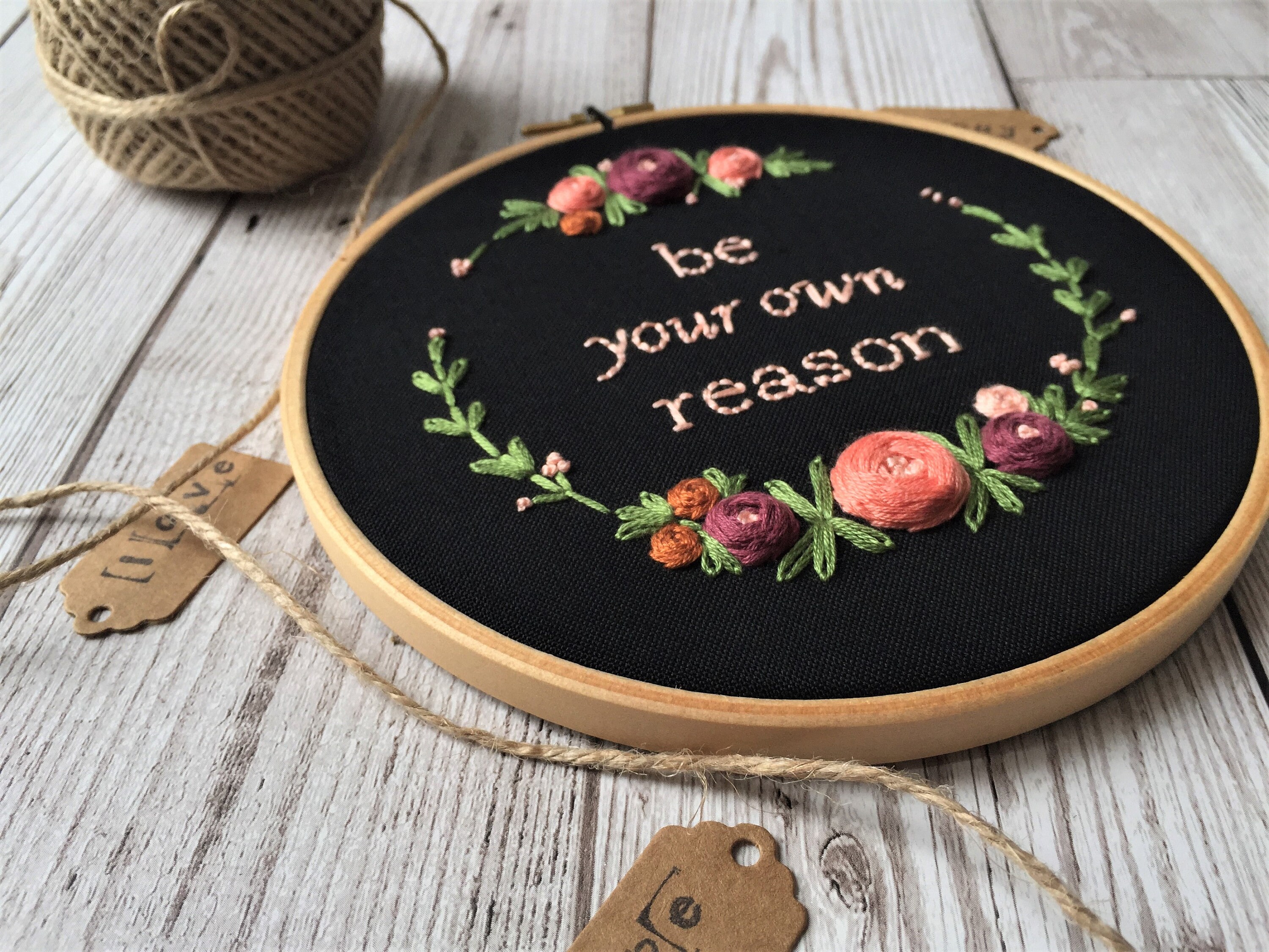 Art & Collectibles wall art gift 6 inch embroidery hoop floral home