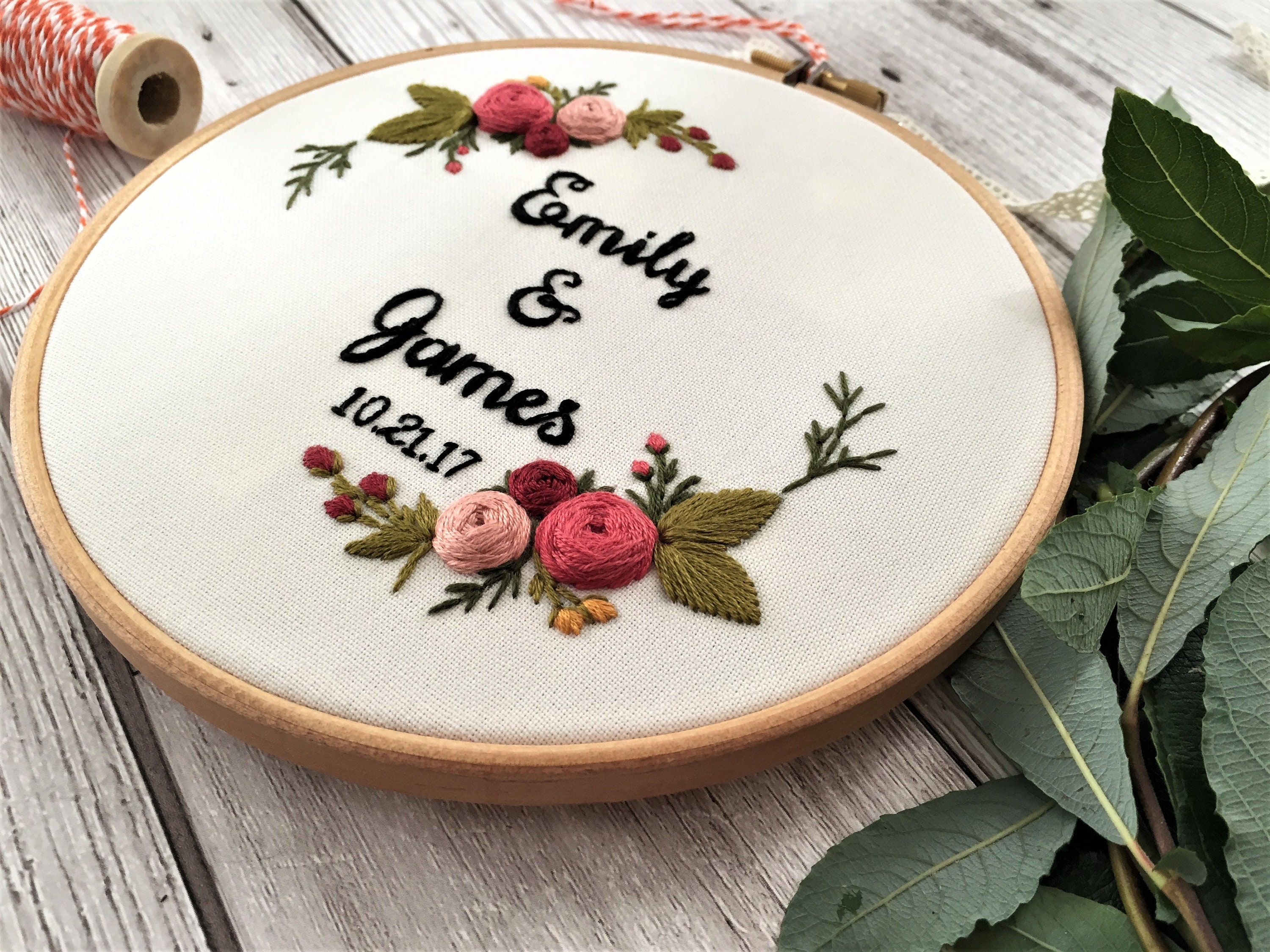 Wedding embroidery hoop broderie embroidery hoop art  etsy