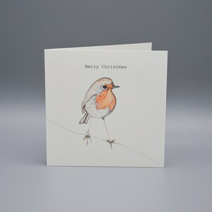 Carte de Noël illustrée de luxe - Robin - Aquarelle
