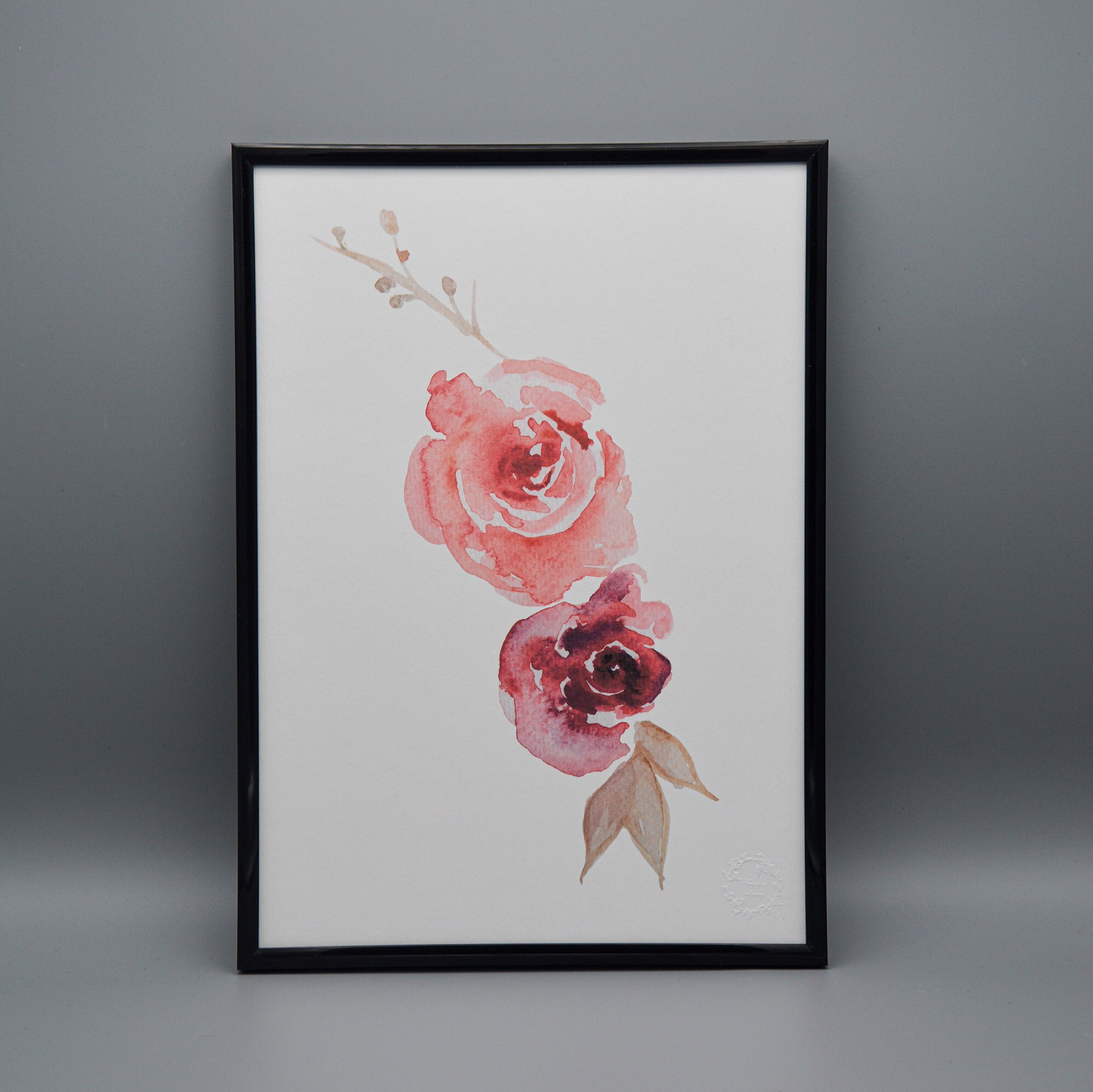 Impression d'aquarelle Rose