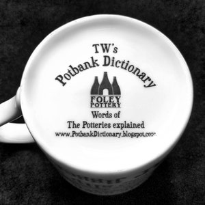 Potbank Dictionary Mug, Stoke-on-Trent Potteries, fine china mug made in England blue image 5