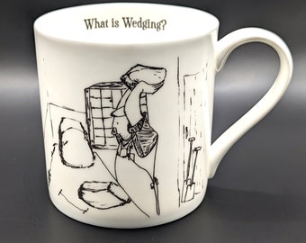 What is WEDGING?, Potbank Dictionary Mug, Stoke-on-Trent Potteries, fine china mug, Made in England