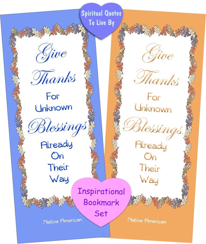 Thankful Bookmark Set 10 Printable Bookmarks Poems &amp; | Etsy