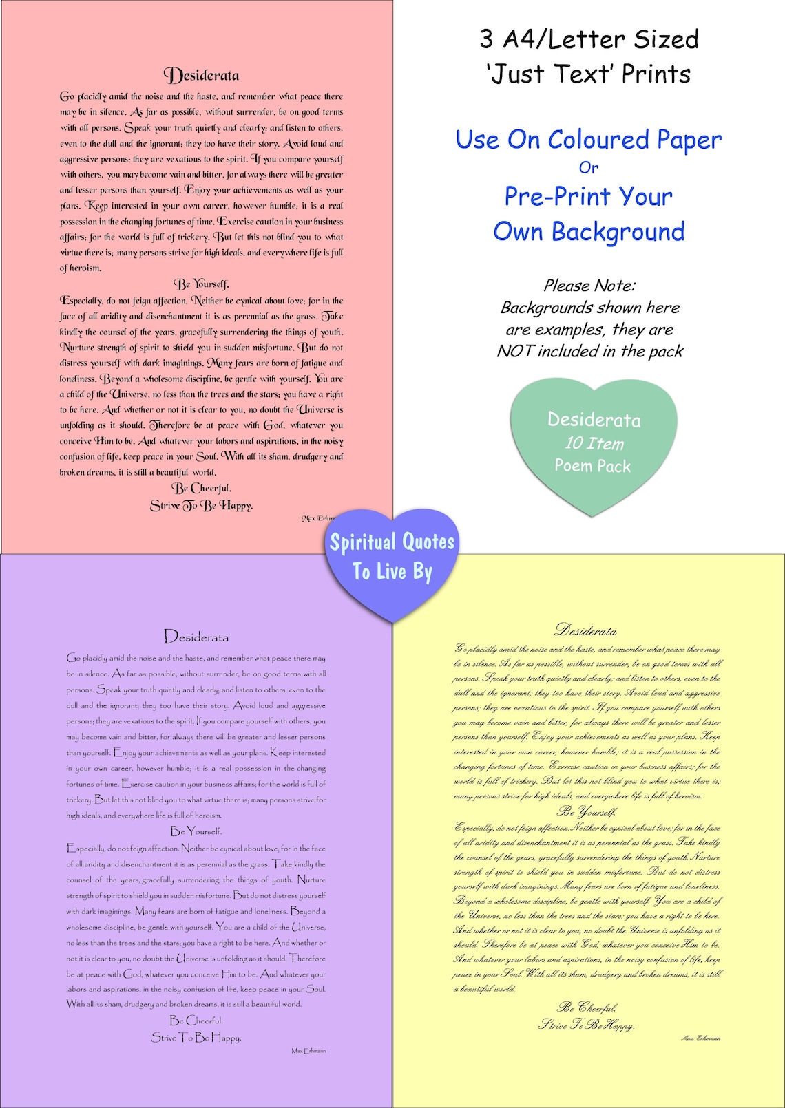 High Resolution Free Printable Desiderata Poem Pdf