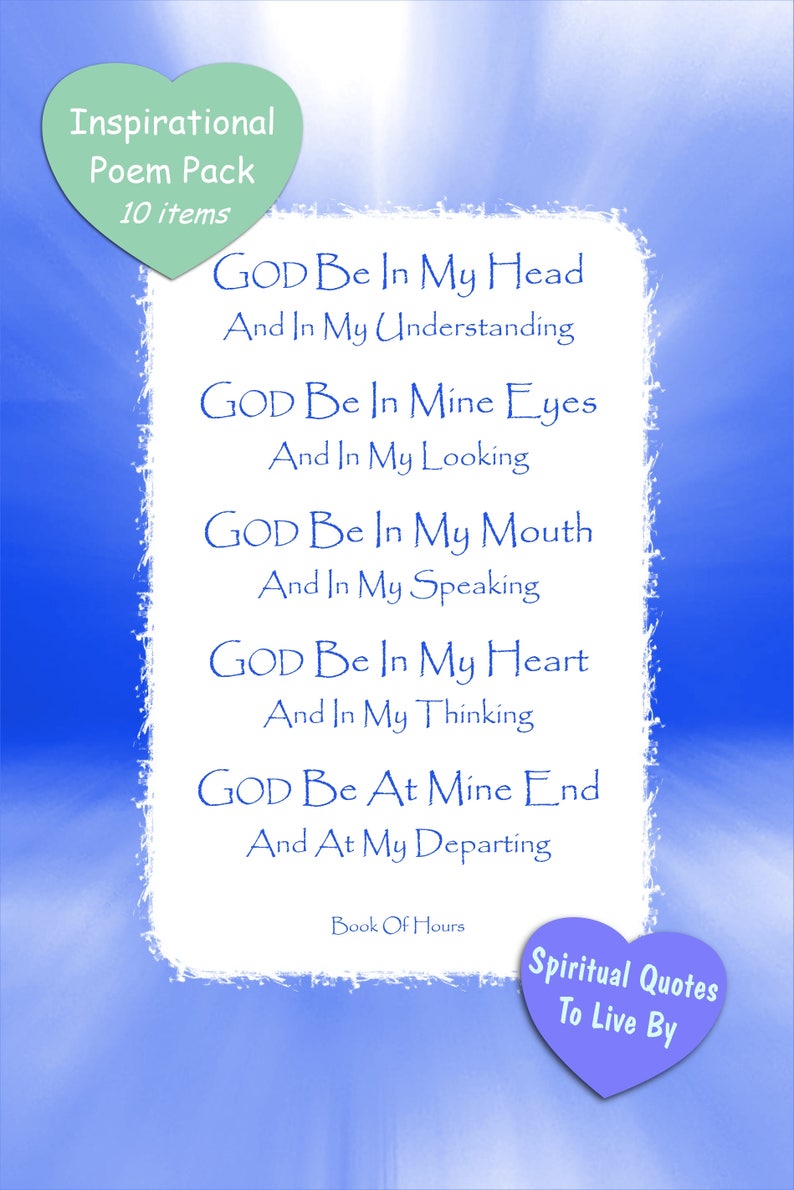 God Be In My Head 10 Item Poem Pack Sarum Prayer Hymn Etsy God Be In My Head 10 Item Poem Pack Sarum Prayer Hymn Etsy