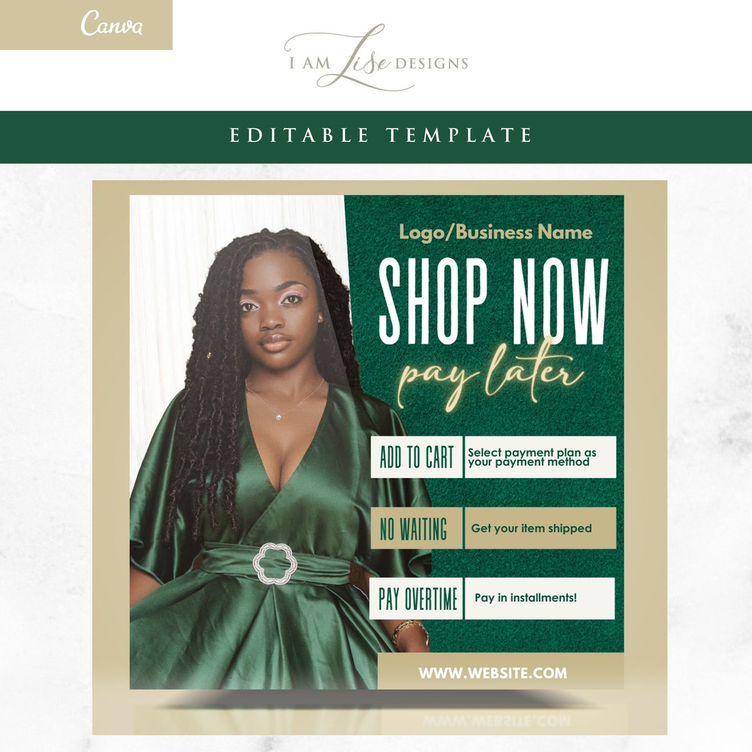 Shop Now Pay Later, Buy Now, Installment Flyer, Afterpay, Klarna