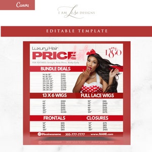 Haar Preisliste, Preisliste Vorlage, Haar Preise Flyer, Haar Bundle Preisliste, Haar Preisliste Flyer, Business Canva, Post, Preisliste,