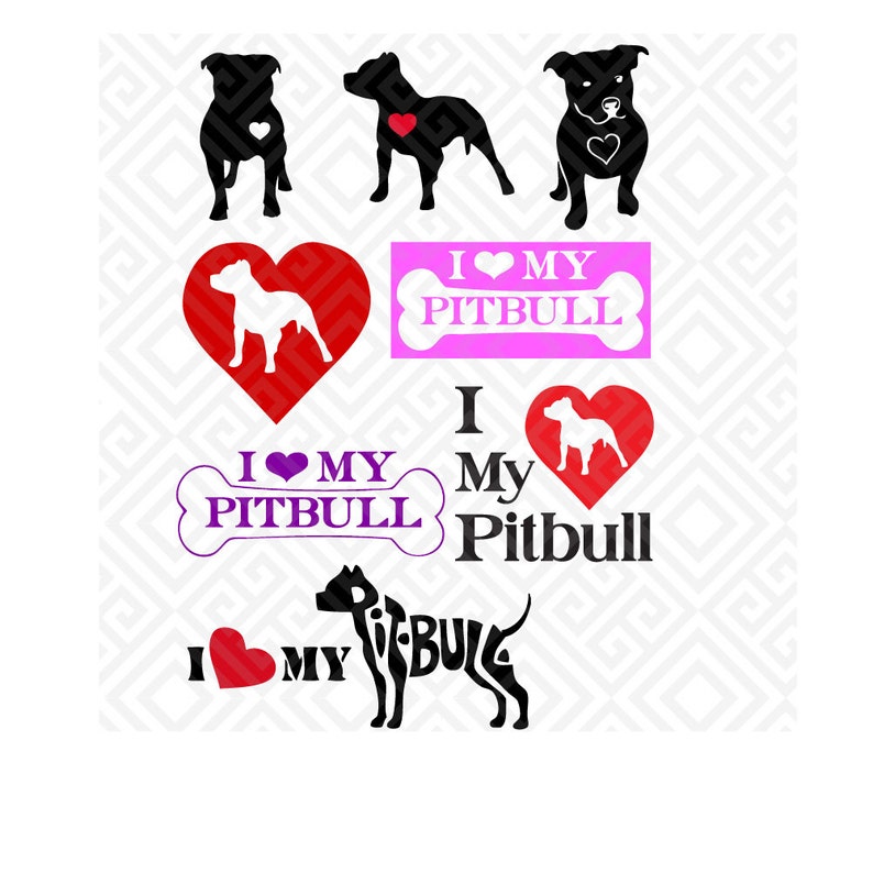 Download Pitbull Svg I Love Pitbulls SVG SVG Files Cricut SVG | Etsy