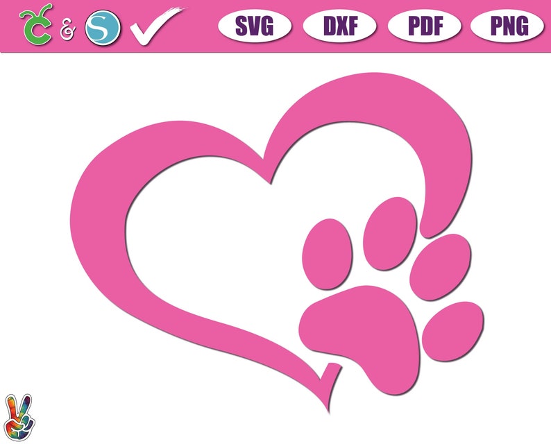 Download Dog Paw SVG Heart Paw decal dog lover SVG pet love decal ...