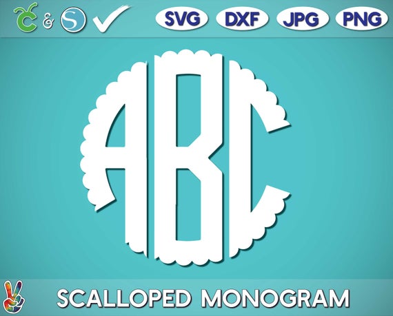 Download Scallop Monogram SVG Alphabet Initial Circle Monogram | Etsy