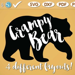 Grampy Bear SVG, Grampy SVG, Grampy Cut Files, Grampy Digital File, Bear DXF, Grampy dxf, Bear Family svg, png, pdf