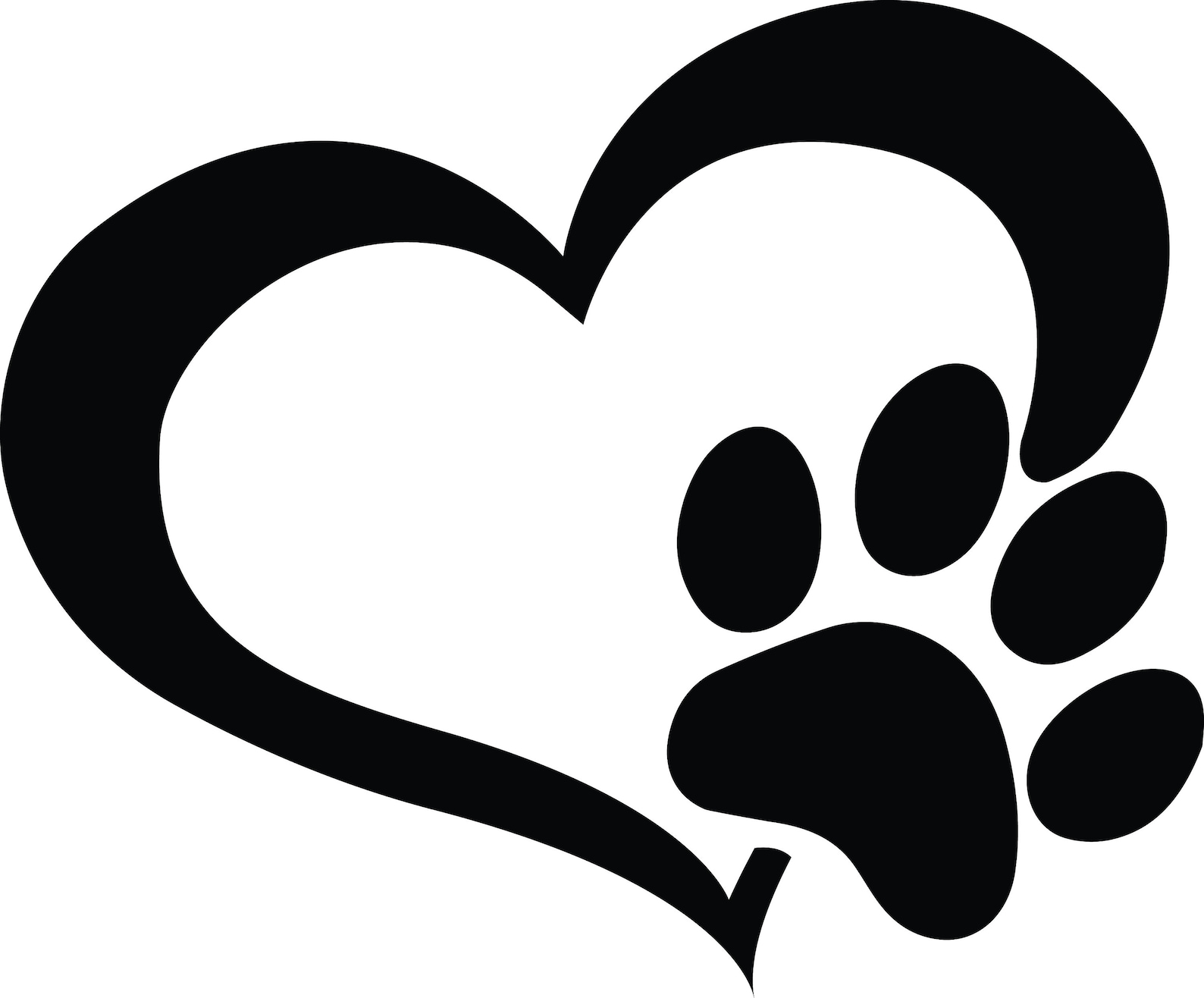 Love Paw Print SVG