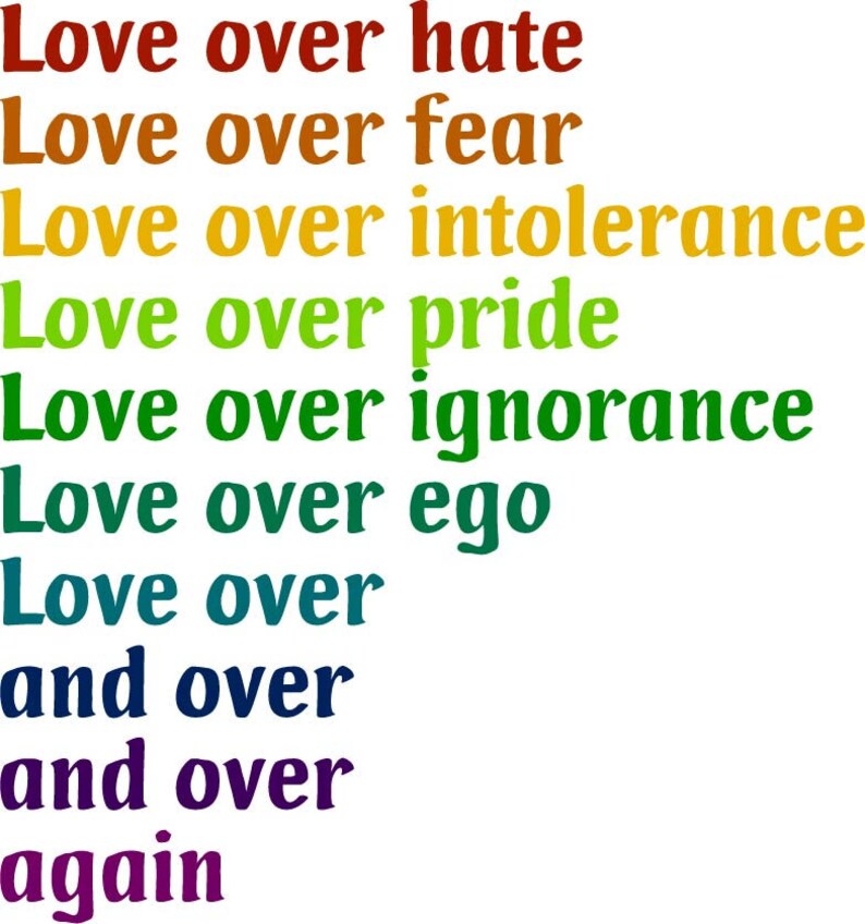 Love Over Hate SVG Love Over Hate for Iron on Decal Etsy