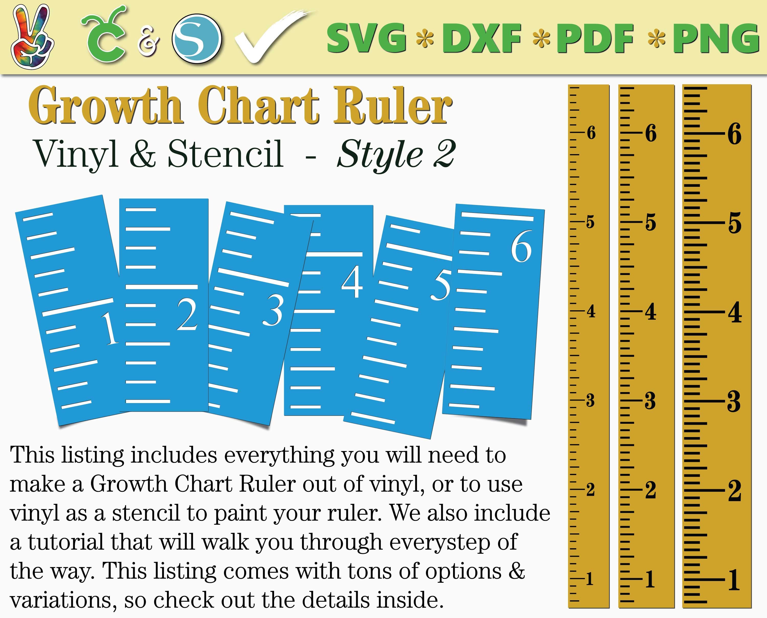 Download Growth Chart Ruler Stencil File Growth Chart Ruler Vinyl ...