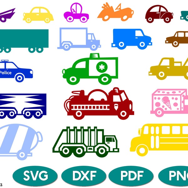 Vehicles SVG, Transportation SVG, Cars and Trucks SVG, Vehicles DxF. Transportation DxF, Cars and Trucks DxF, Emergency vehicles SvG,