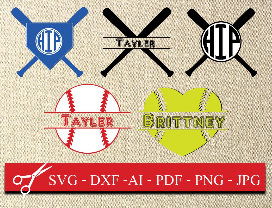 Download Baseball SVG softball SVG Baseball Monogram frames Softball | Etsy