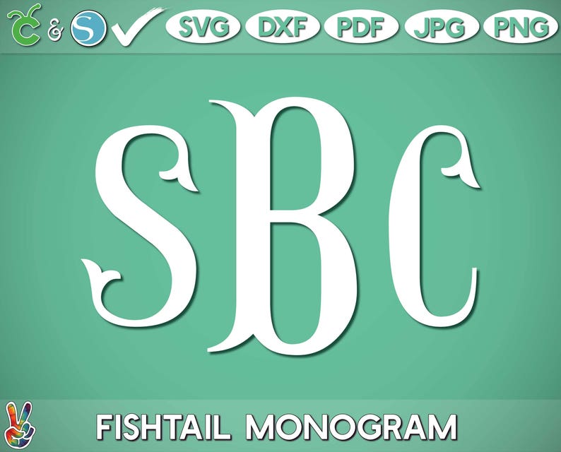 Download Fish Tail Monogram SVG Mermaid Alphabet SVG Monogram | Etsy