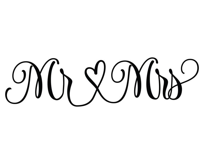 Mr & Mrs SVG Mr and Mrs Heart SVG Mr and Mrs Love Heart Cut Etsy