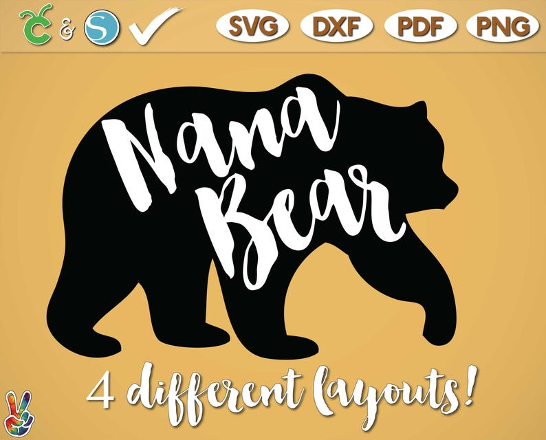 Download Nana Bear SVG Nana SVG Nana Cut Files Nana Digital File | Etsy