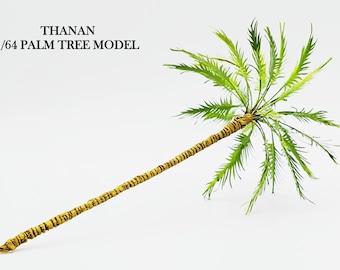 Modelo artesanal a escala 1/64 de palmera asiática – Diorama en miniatura realista