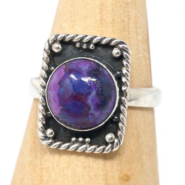 Vintage Southwestern Rare Purple Mohave Turquoise Sterling Silver Ring Size 8.5