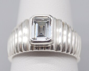 Vintage Diamonique Zirkonia Ring aus Sterlingsilber – Größe 8,75