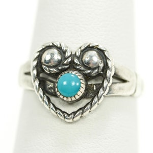 Vintage Native Bell Trading Post Turquoise Heart Sterling Silver