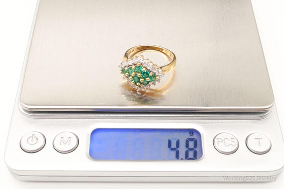 Designer UTC Lab Emerald Cubic Zirconia Gold Verm… - image 9